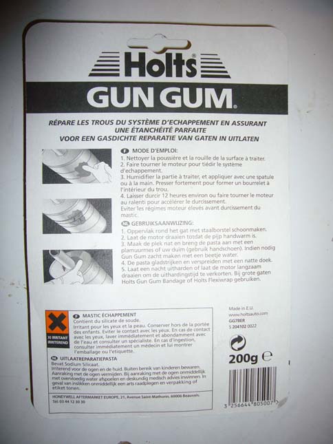 gun gum holts rparation chappement seat ibiza 1.9D 1996