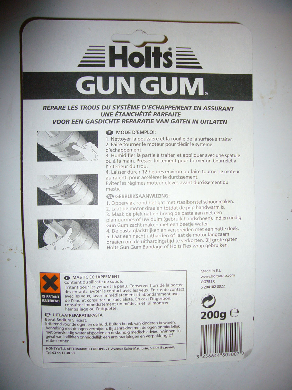 Holts Gun Gum Reparatiepasta Voor Uitlaat 200 Gram